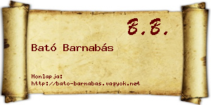 Bató Barnabás névjegykártya